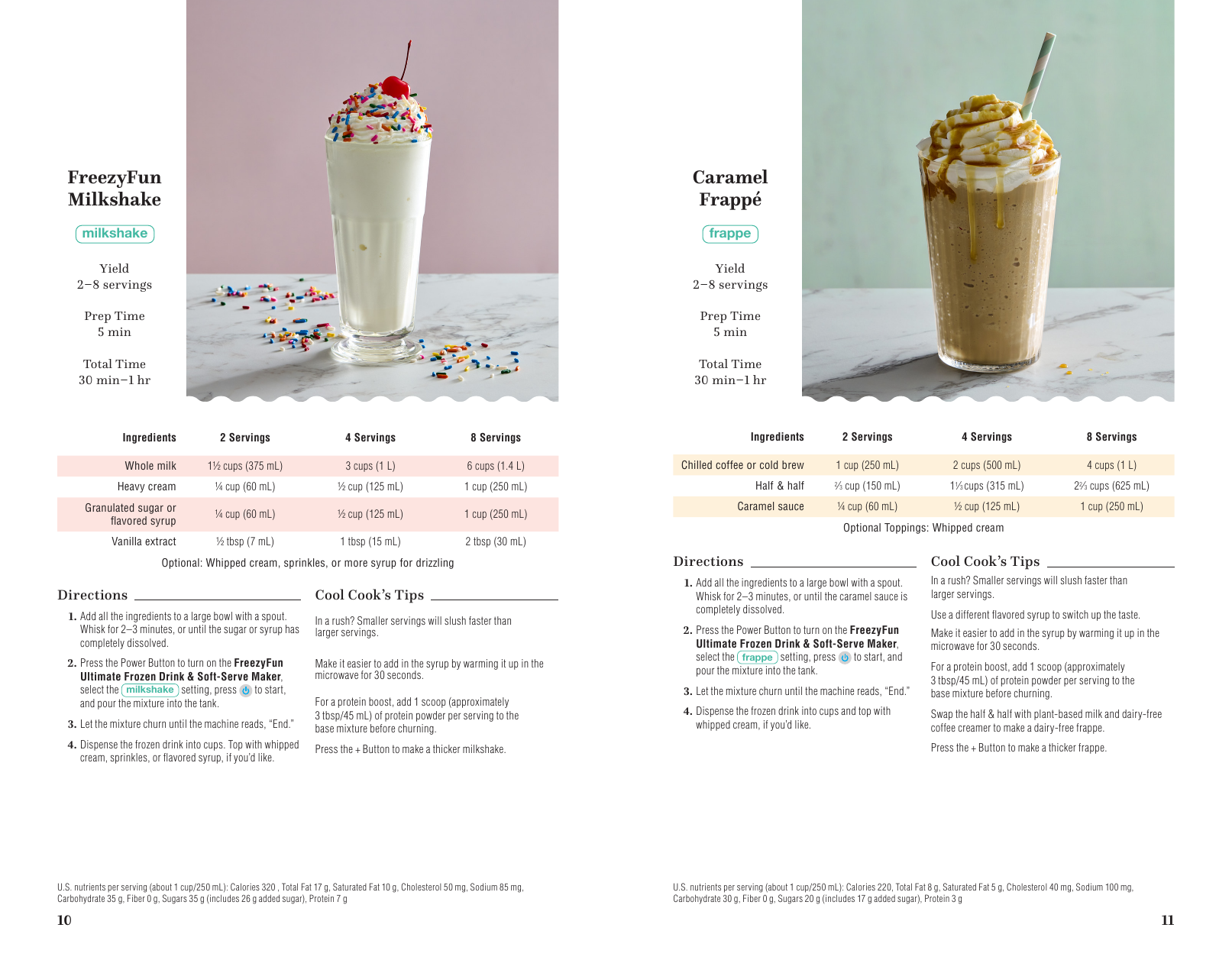 FreezyFun recipes spread