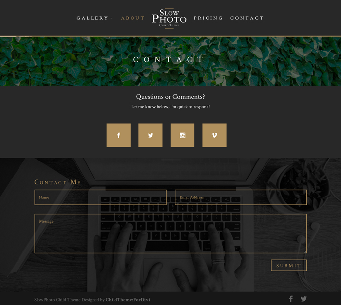 Contact page