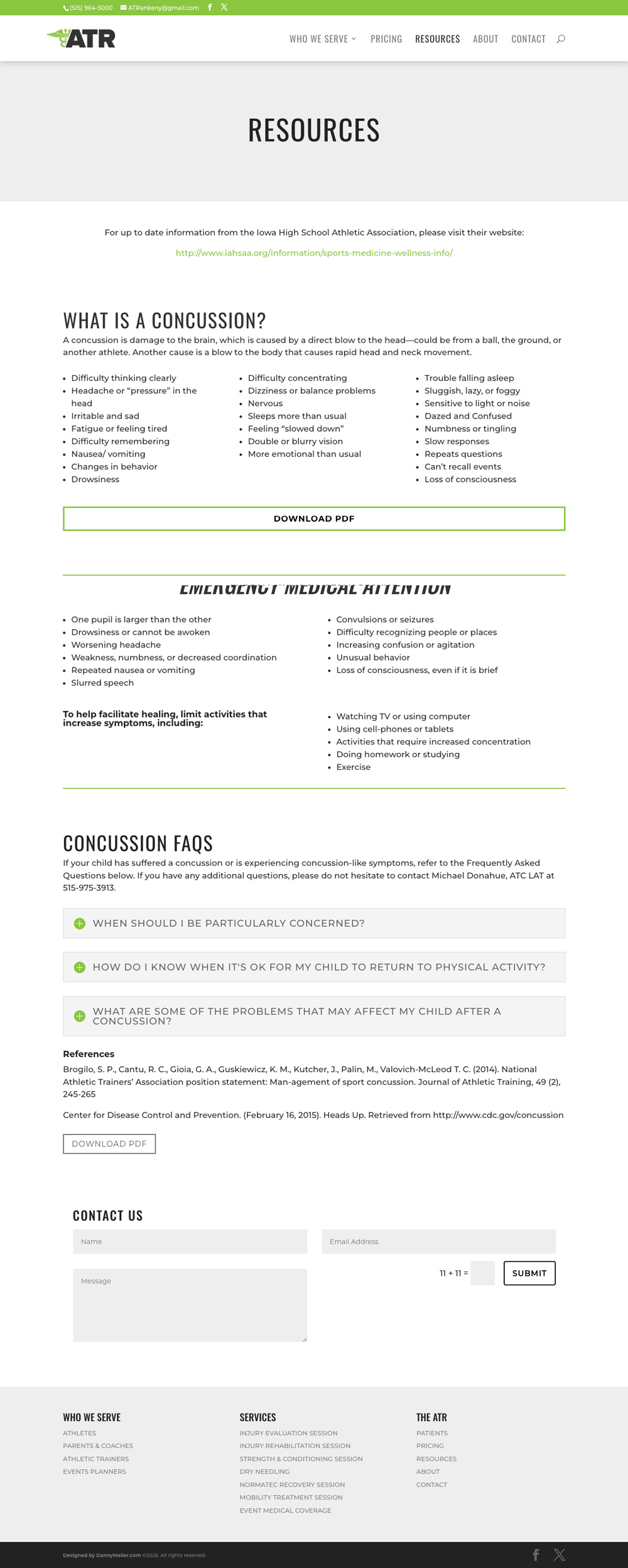 Resources page
